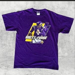 VTG 2009 Minnesota Vikings Brett Favre NFL T-Shirt Purple Gildan Streetwear Size